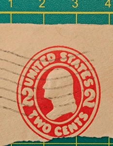 US Cut square fm envelope U91, 2c, ERROR of printing, Magic impression - Picture 1 of 9