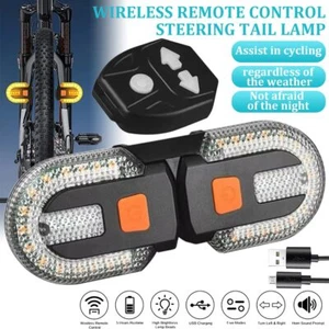 Bike Remote Controlled Bicycle Turn Signal Warning Light Waterproof Rechargeable - Picture 1 of 12