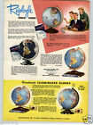 1957 PAPER AD Replogle World Globes COLOR Handmade Illuminated Starlight