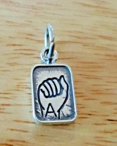 Dije alfabeto letra A de plata esterlina 16x8 mm - Imagen 1 de 2