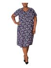 SIGNATURE BY ROBBIE BEE Womens Navy Pullover O-ring Hardware Dress Plus 1X