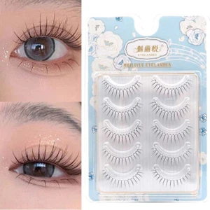 False Eyelashes Lash Extension Reusable Natural Wispy U-shaped Comic Eye 10 Pair - Picture 1 of 22