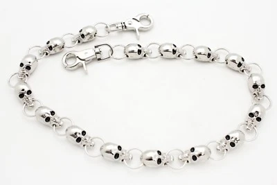 New Men Women Silver Key Wallet Chain Ring Long Skeleton Skull Charms Punk Rock - Image 1 of 4