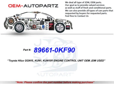 Toyota Hilux GGN15, KUN1, KUN15R 89661-0KF90 ENGINE CONTROL UNIT OEM JDM USED - Image 1 of 4