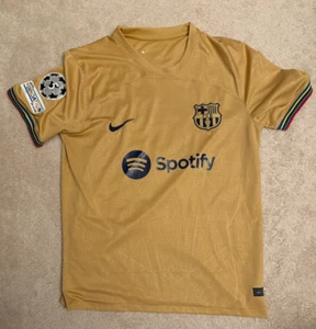 NIKE BARCELONA #8 PEDRI 2022/23 LA LIGA JERSEY AWAY W/ CHAMPIONS LEAGUE PATCHES - Picture 1 of 3