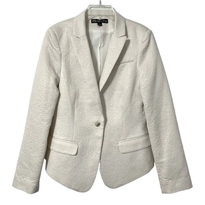 Elizabeth And James Sz 6 Blazer Jacket Abigail Cream White Jacquard  - Image 1 of 4