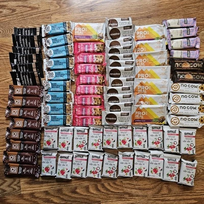 Лот из 81 веганских протеиновых батончиков Smul RX JonesBar без коровы Promeal Bar 88 акров глагол - Изображение 1 из 4