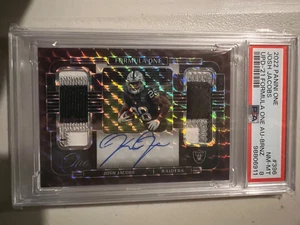 Josh Jacobs 2021 Panini One Formula One Dual 3 Color Patch Auto /25 PSA 8 - Picture 1 of 1