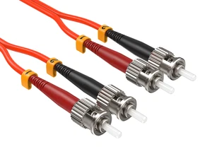 15m OM1 ST to ST UPC Duplex Corning Fiber Optic Cable MultiMode 62.5/125 OFNR... - Picture 1 of 5