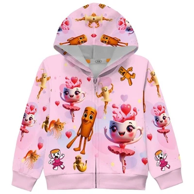 Coffee man, Miss Cappuccino, 3-10-year-old girl, zipper jacket, fashionable jack - Image 1 of 4