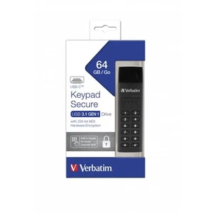 Verbatim USB-C-Stick 64 GB mit Tastatur USB 3.1 mit AES 256-Bit-Verschlüsselung - Bild 1 von 7