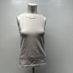 Camiseta sin mangas Wolford mezcla de terciopelo sin mangas cuello redondo nailon elástico blanca M mediana - Imagen 1 de 8