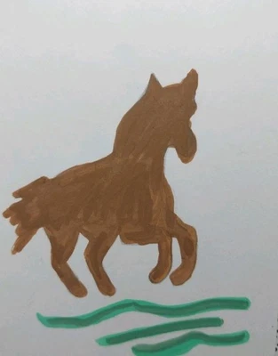 Pintura Gat ORIGINAL 8x10 Caballo Animales Caprichosos Personalizar Arte en Lienzo Personalizado Foto 1 de 4