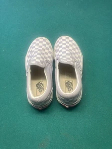 Vans Slip On Kids Shoes Size 1 Purple & White Checkerboard In Great Condition! - Picture 1 of 5