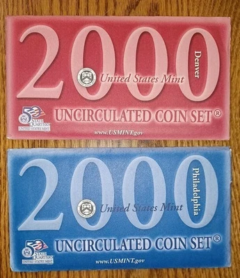 2000 US Mint Set 20 coins PHILADELPHIA DENVER Uncirculated - Image 1 of 2