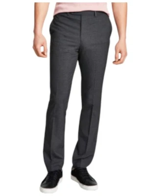 Pantalones de vestir Dkny para hombre corte moderno 30/29 gris oscuro elástico liso Foto 1 de 2
