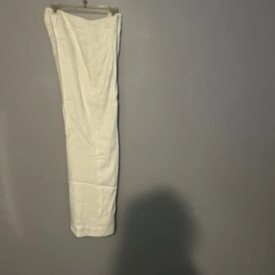 CAbi Linen Pants Womens 8 Wide Leg White Lined Vacation Work Pockets 30x30” - Image 1 of 4