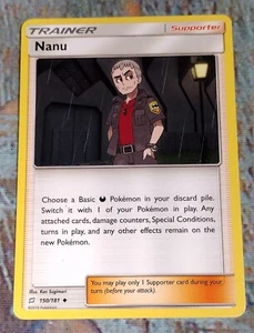 Nanu Trainer Supporter Pokemon Card 2019 Team Up 150/181 Uncommon - Picture 1 of 4