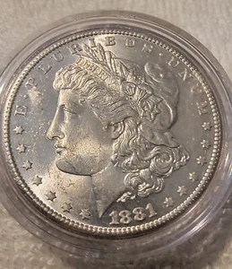 1881 S Morgan Silver Dollar AU-BU Choice - Picture 1 of 2