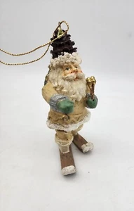 Vtg Santa On Snow Skis 4 In - Picture 1 of 4
