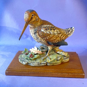 Vintage Woodcock Bird By Andrea Sadek! Beautiful Bird! With Wood Base - Picture 1 of 9