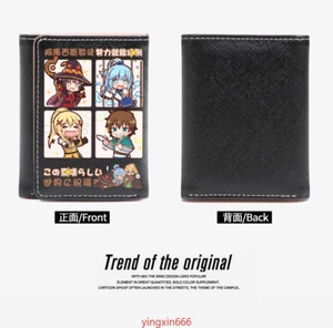 Konosuba Anime Megumin Black/White PU Leather Purse Short Wallet Gift - Picture 1 of 11