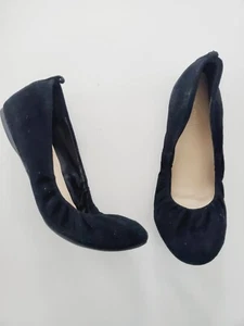 Nine West Womens Shoes CARMENO Size 7 M Black Suede Hidden Wedge Ballet Flats - Picture 1 of 9