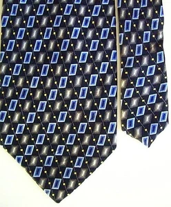Haggar Men's Silk Geometric Neck Tie Charcoal Gray Classic 3 3/4" x 61" - Picture 1 of 2
