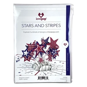Lovepop Pop Up Card Stars & Stripes Fireworks Patriotic 4th of July Veterans Day - Picture 1 of 2