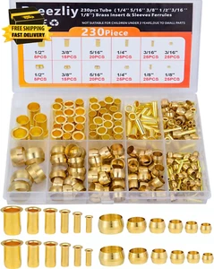 Compression Fittings Assortment Kit-6 Sizes(1/8"3/16" 1/4" 5/16" 3/8" 1/2") Bra - Picture 1 of 8