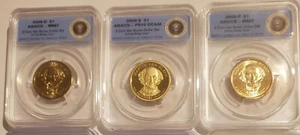 2008 P D S Martin Van Buren BU & Proof Dollar Set ANACS 67, 67, 70 First Strikes - Picture 1 of 3