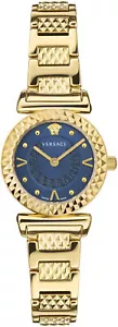 Versace VEAA01420 Mini Vanity blau gold Edelstahl Armband Uhr Damen NEU - Picture 1 of 8