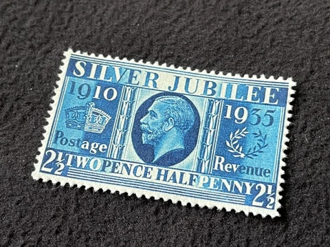 GB35. GB KGV 1935 2½d Prussian blue Gummed MNH Reproduction Stamp sv Cover