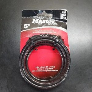 Master Lock Combination Cable Lock Braided cable 5ft X 6mm 8152D  - Picture 1 of 3