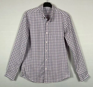 J. Crew Dress Shirt Mens Med Blue Pink Plaid Pocket Button Down Long Sleeve - Picture 1 of 7
