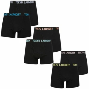 Tokyo Laundry Boxer Shorts Men's 2 Pack Black Stretch Cotton Underwear Boxers - Picture 1 of 22