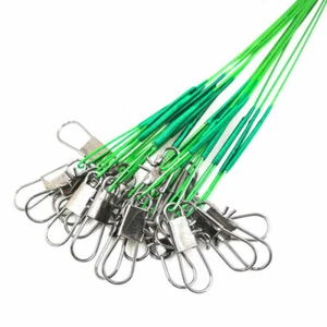 10 x 30cm WIRE SPINNING TRACES, PIKE , PERCH ,ZANDER SEA FISHING TACKLE - LURES - Picture 1 of 5