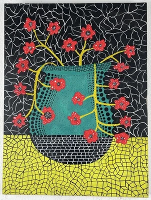 Yayoi Kusama Acrylic On Canvas (Handmade) signed and stamped - Image 1 of 4