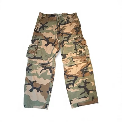 Pantalones de Carga del Ejército para Hombres Militar Camuflaje Botón Mosca Y2K Sueltos Tácticos Utilidad 36x30 Foto 1 de 4