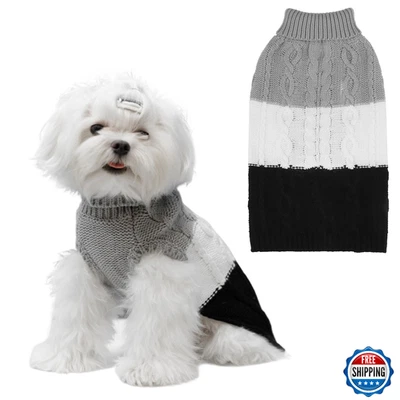 Suéter de cachorro EXPAWLORER furo de trela - Roupas de malha quentes outono/inverno para cães grandes - Imagem 1 de 4