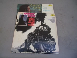 2 Johnny Cash Vinyl Record Albums LP Sun 104 105 Songs Trains Rivers Get Rythm - Picture 1 of 4