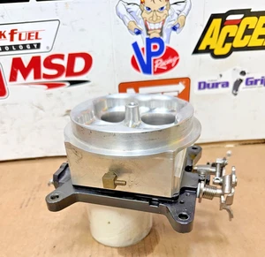 KRE SHORT STACK SILVER BILLET ALUMINUM THROTTLE BODY  4 BARREL 4150 - Foto 1 di 6