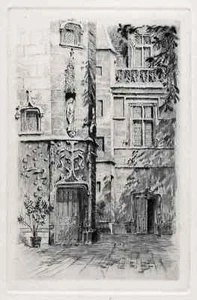 CHARLES SAMSON - 1951 PARIS HOTEL DE CLUNY Original Kaltnadelradierung - Picture 1 of 1