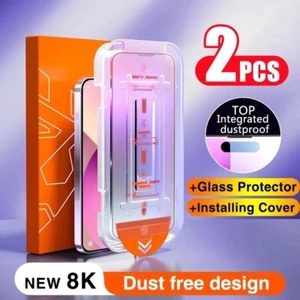 2x iPhone AntiSpy 8k Oleophobic Coating Dust Free Installation Screen Protector - Picture 1 of 10