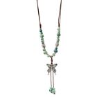 Fashion Crystal Bead Butterfly Necklace Dainty Bead Sweater Chain