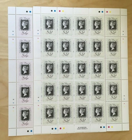 FULL SHEETS St. Vincent 1990 - SC# 1319-20 - Penny Black - 2 Sheets of 25 - MNH Cover