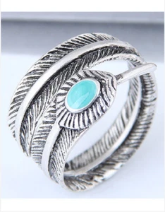 ANILLO AJUSTABLE PLUMA PLATA - Imagen 1 de 1