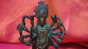 Kali Statue Vintage Goddess Bronze Handmade India Shiva Durga Deity Asia A - Picture 1 of 5
