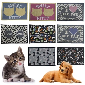 Cat Dog Pet Food Mat Pet Feeding Floors Anti Slip Food Water Bowl Placement - Picture 1 of 33