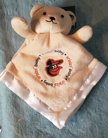 Baltimore Orioles Baby Security Bear Blanket, MLB Officially Licensed, 14X14 Cover